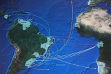 Rutas de migración de las tortugas por el Atlántico